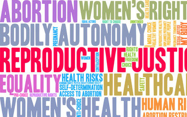 Word cloud on female reproductive rights